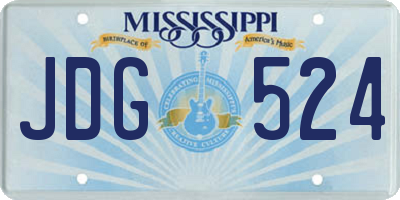 MS license plate JDG524
