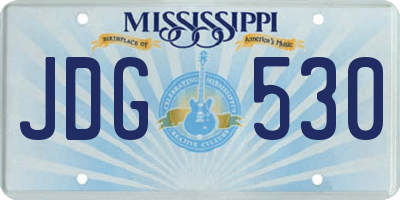 MS license plate JDG530