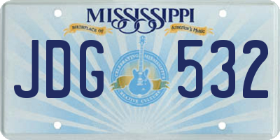 MS license plate JDG532