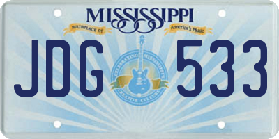 MS license plate JDG533