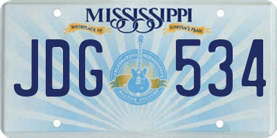MS license plate JDG534