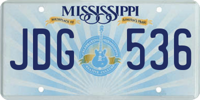 MS license plate JDG536