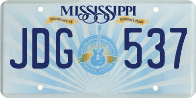 MS license plate JDG537
