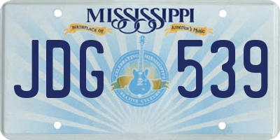 MS license plate JDG539