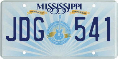 MS license plate JDG541