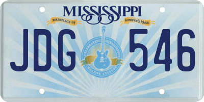 MS license plate JDG546