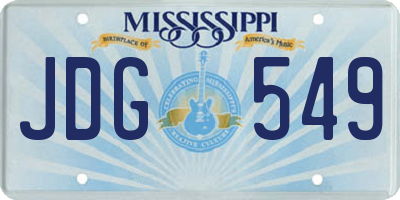 MS license plate JDG549