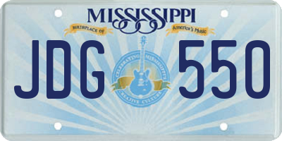 MS license plate JDG550