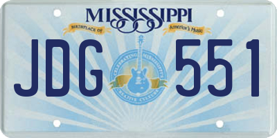 MS license plate JDG551