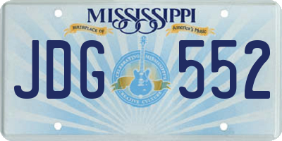 MS license plate JDG552