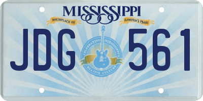 MS license plate JDG561