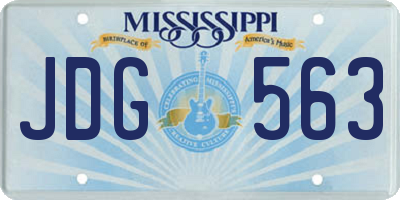 MS license plate JDG563