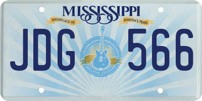 MS license plate JDG566