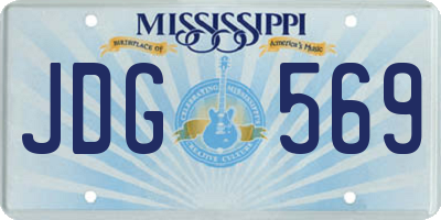 MS license plate JDG569