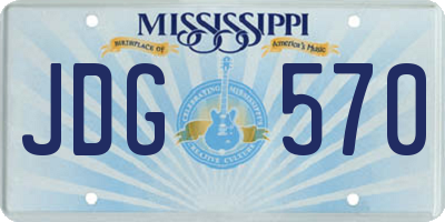 MS license plate JDG570