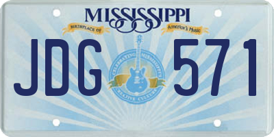 MS license plate JDG571