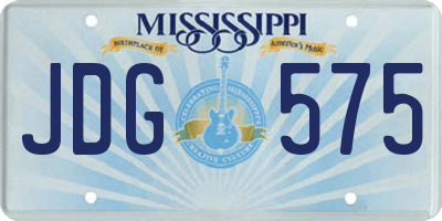 MS license plate JDG575