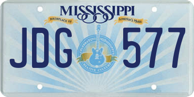 MS license plate JDG577