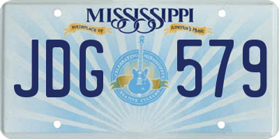 MS license plate JDG579