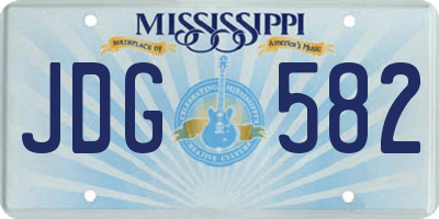 MS license plate JDG582