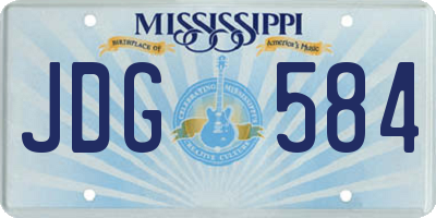 MS license plate JDG584
