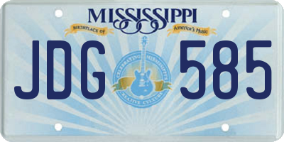 MS license plate JDG585