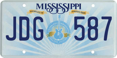 MS license plate JDG587