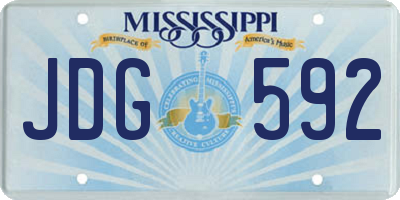 MS license plate JDG592