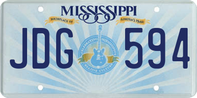 MS license plate JDG594