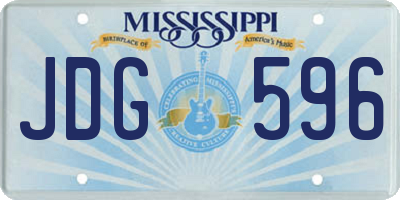 MS license plate JDG596