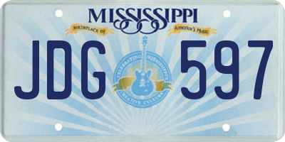 MS license plate JDG597