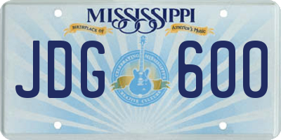 MS license plate JDG600