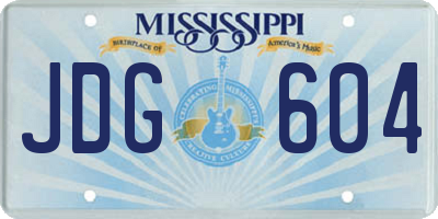 MS license plate JDG604