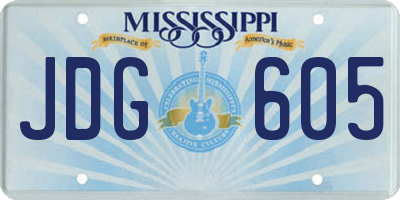 MS license plate JDG605