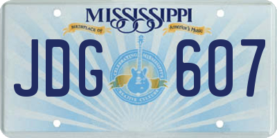 MS license plate JDG607