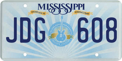 MS license plate JDG608