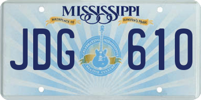 MS license plate JDG610