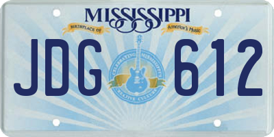 MS license plate JDG612