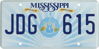 MS license plate JDG615
