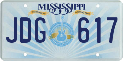 MS license plate JDG617