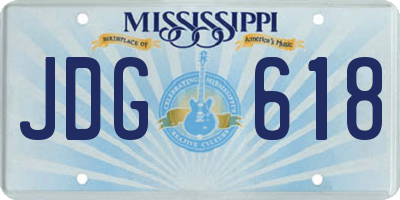 MS license plate JDG618