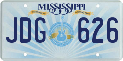 MS license plate JDG626