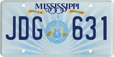 MS license plate JDG631