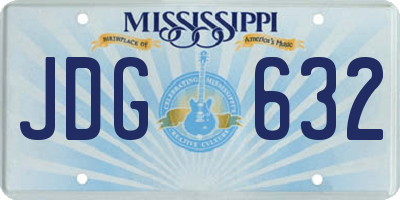 MS license plate JDG632