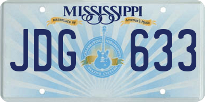MS license plate JDG633