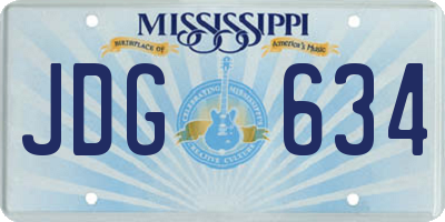 MS license plate JDG634