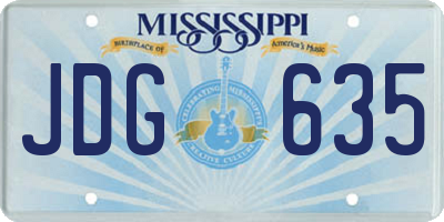 MS license plate JDG635