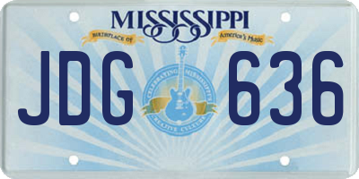 MS license plate JDG636