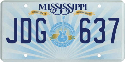 MS license plate JDG637