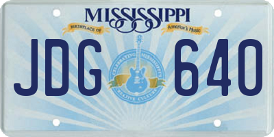 MS license plate JDG640